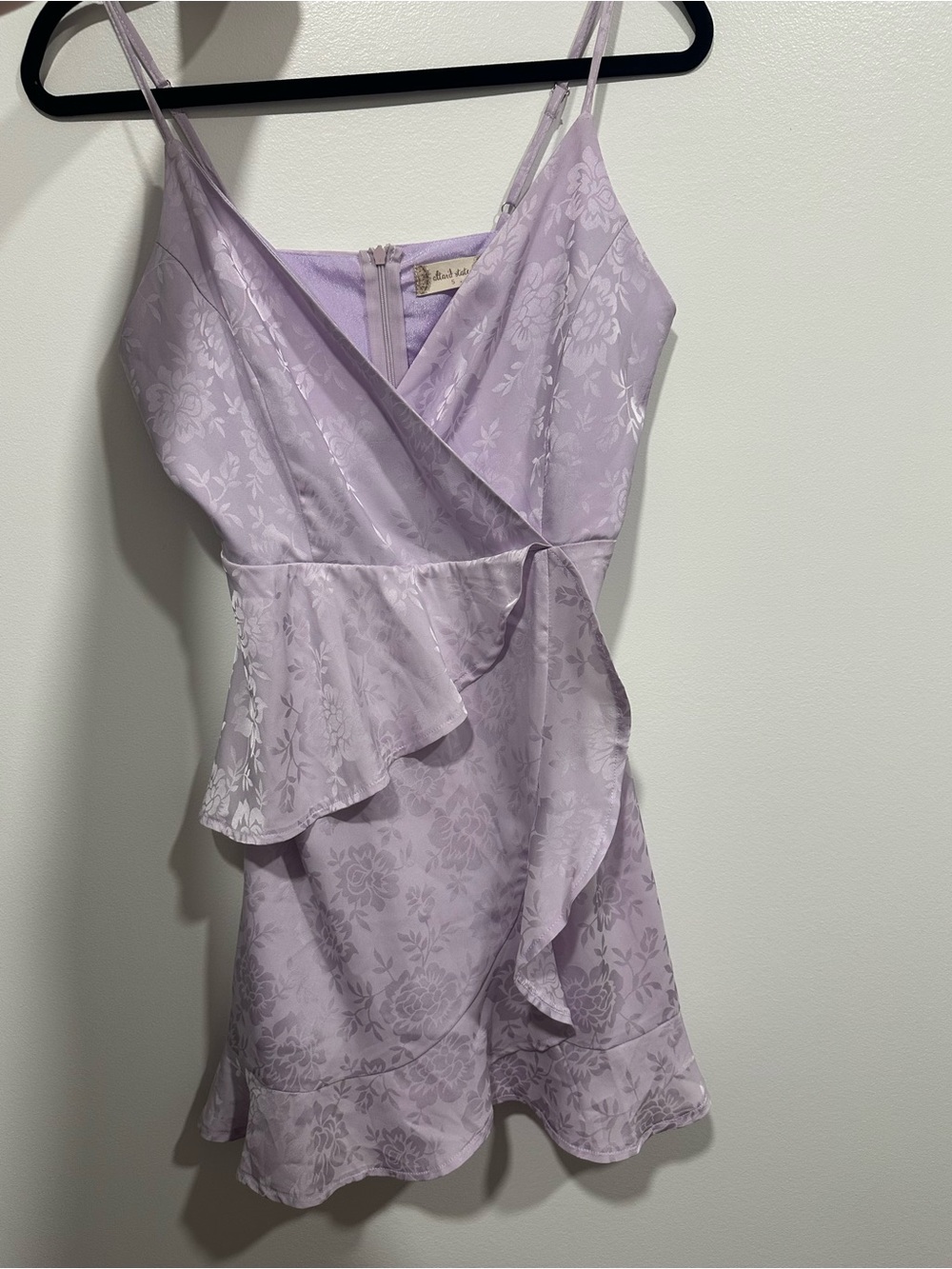 Altar'd State Lavender Floral Jacquard Ruffle dress